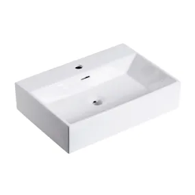 Fremont 24" Rectangle Ceramic Vessel Bathroom Vanity Sink with Overflow