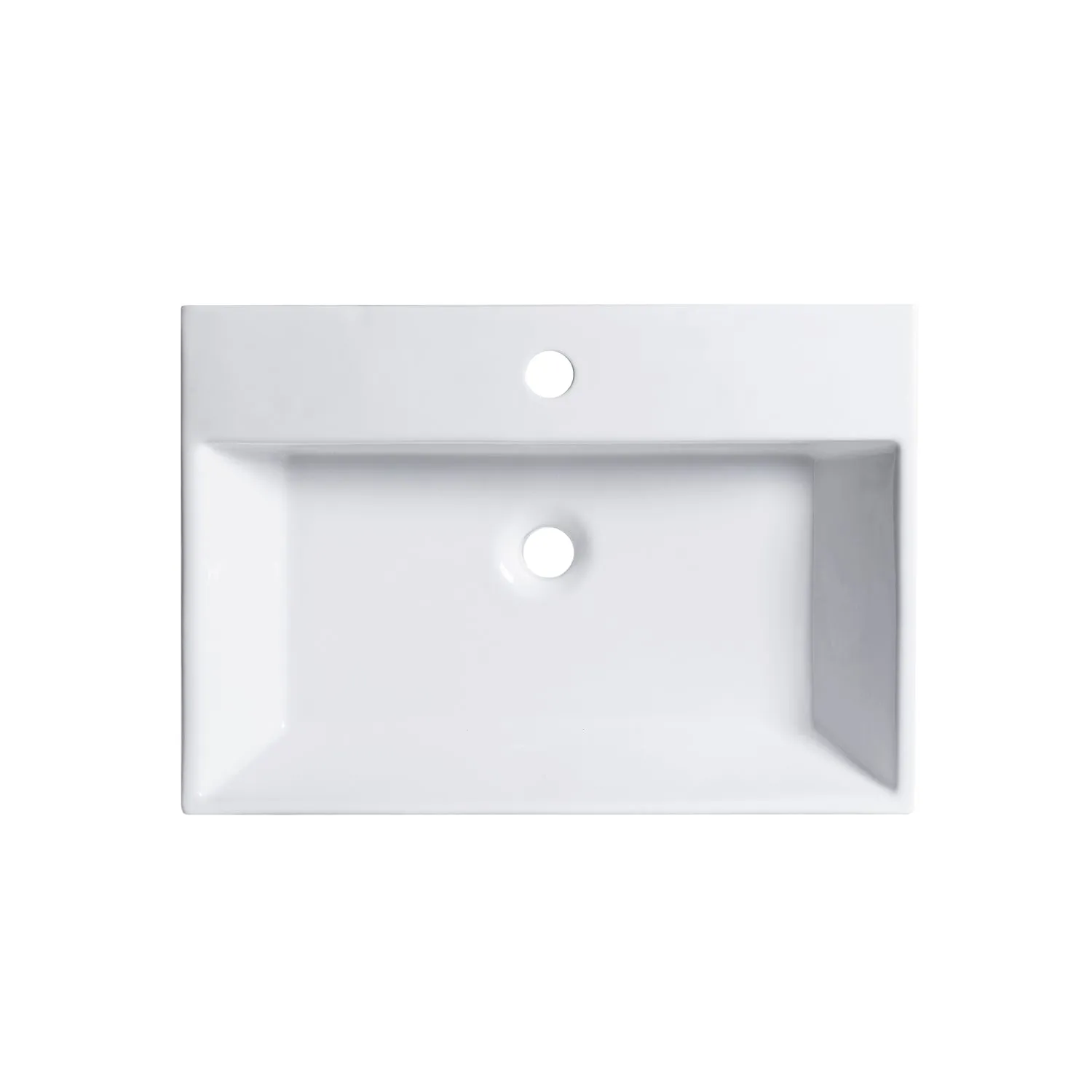 Fremont 24" Rectangle Ceramic Vessel Bathroom Vanity Sink with Overflow