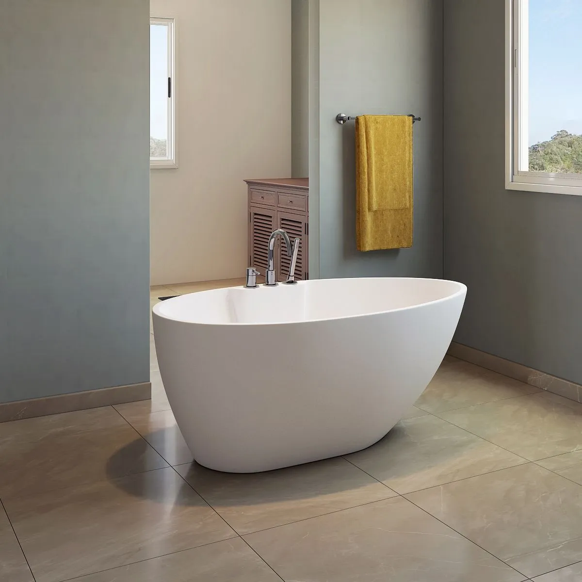 Hadiya-56-WHT Freestanding Bathtub