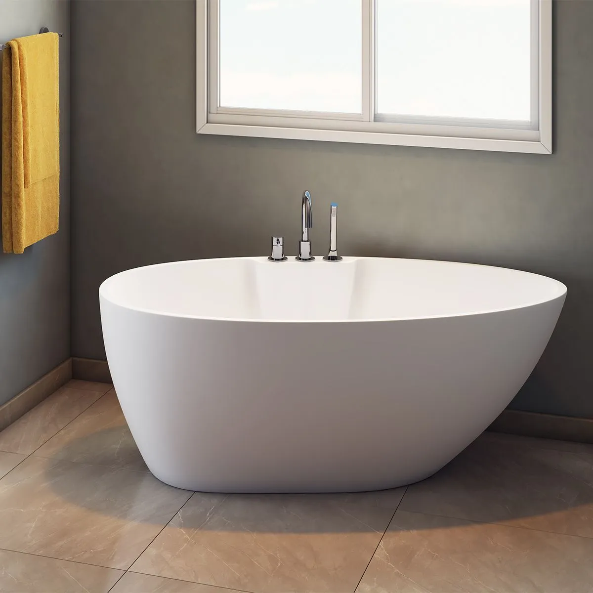 Hadiya-56-WHT Freestanding Bathtub