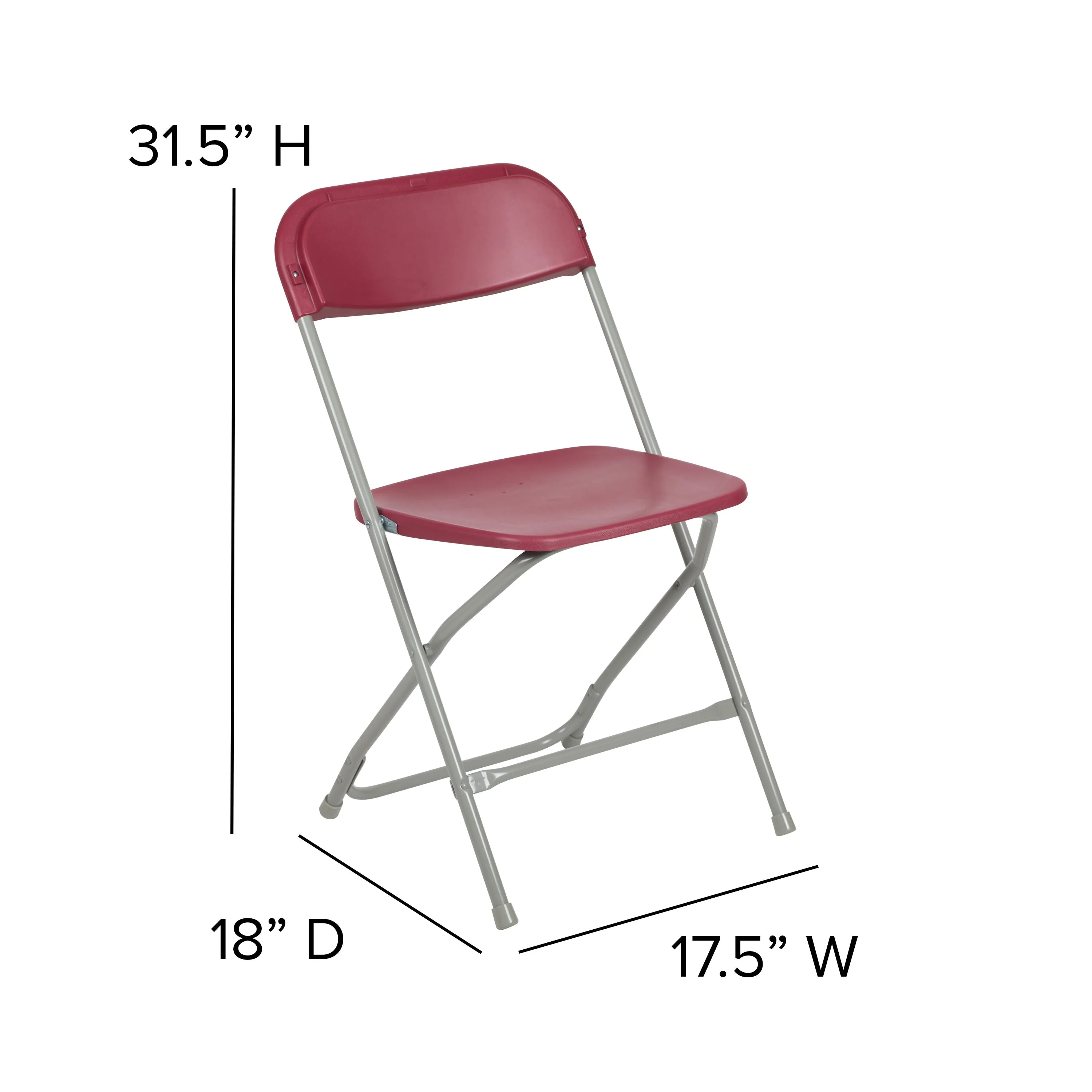 Hercules Series Plastic Folding Chair - 650LB Weight Capacity