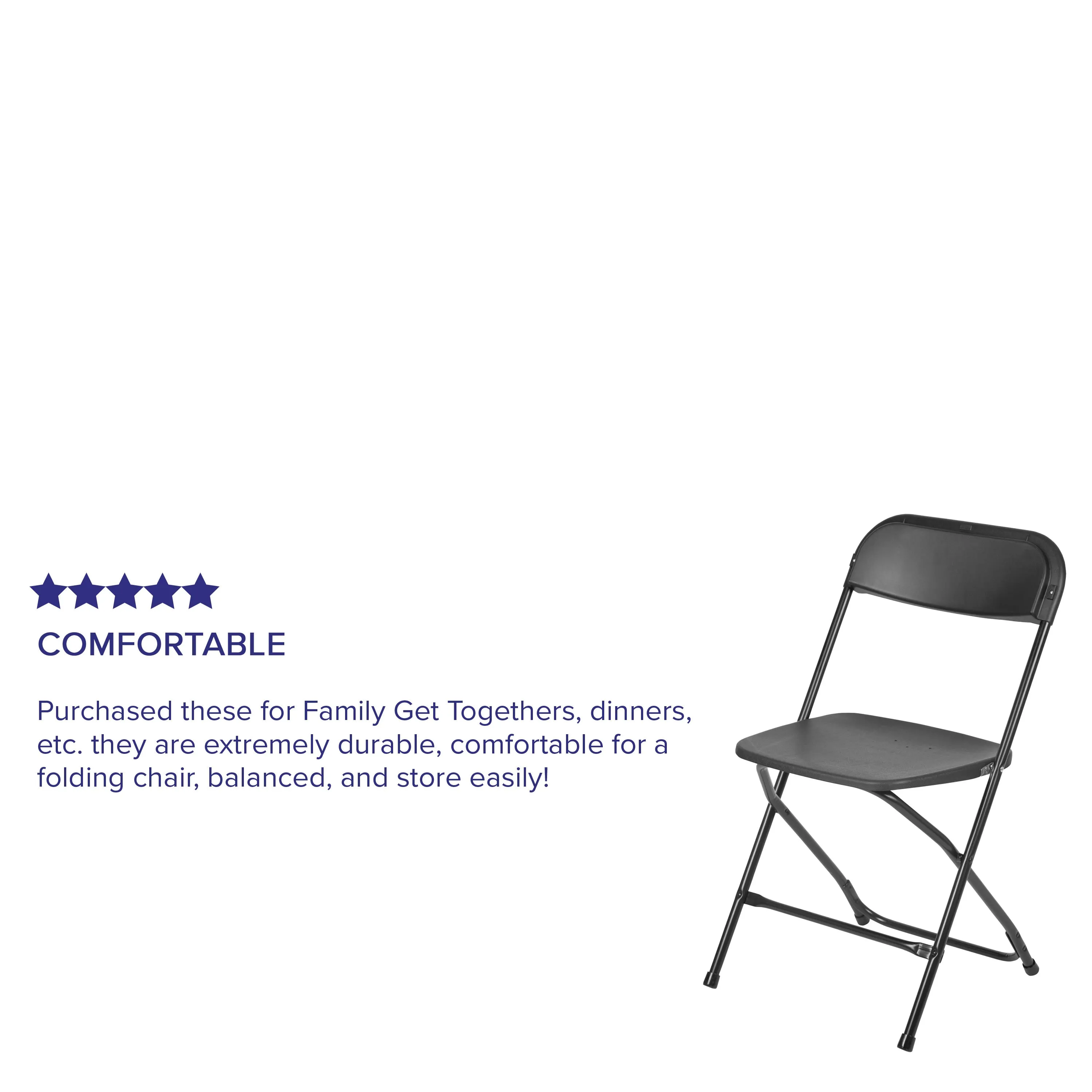 Hercules Series Plastic Folding Chair - 650LB Weight Capacity