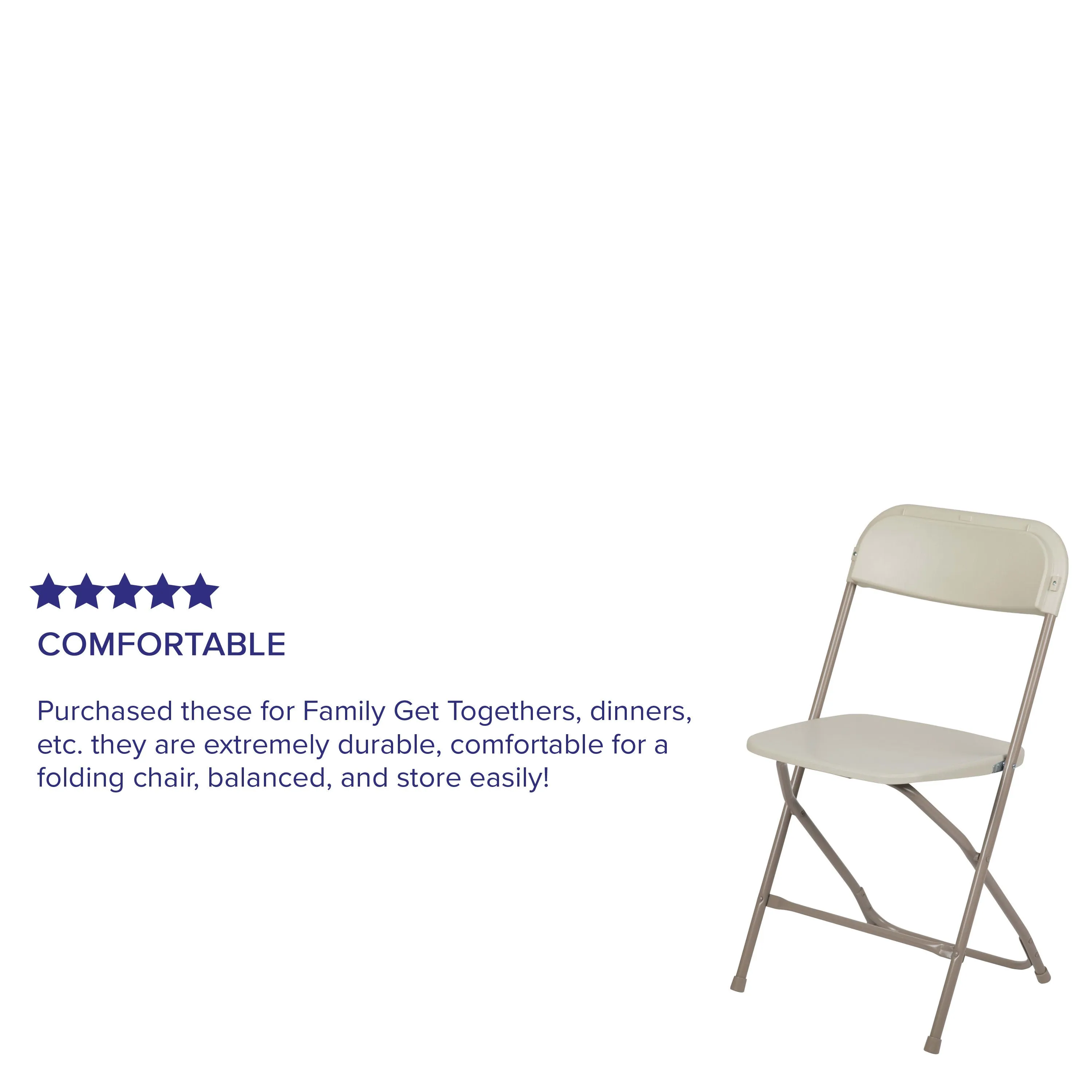 Hercules Series Plastic Folding Chair - 650LB Weight Capacity