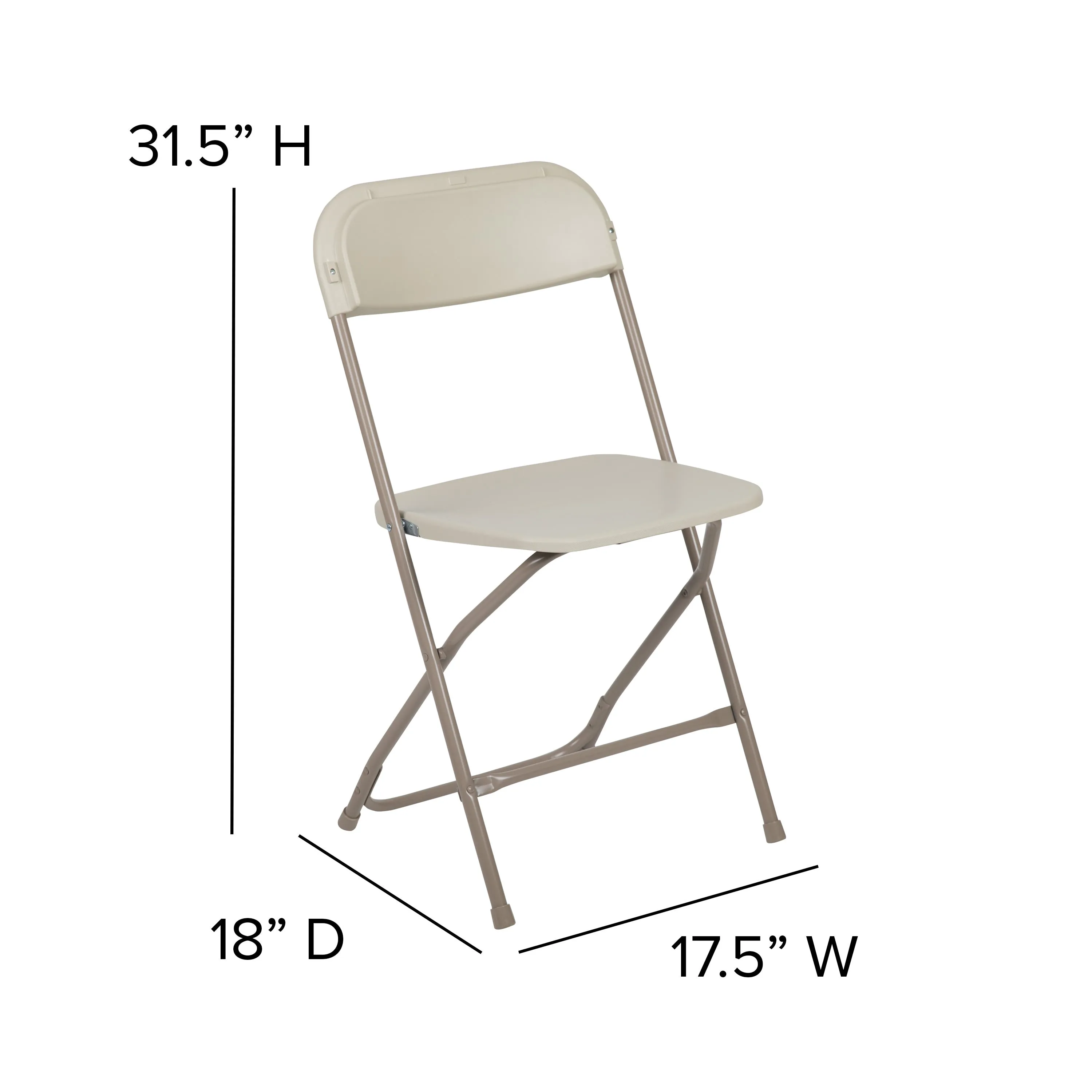 Hercules Series Plastic Folding Chair - 650LB Weight Capacity