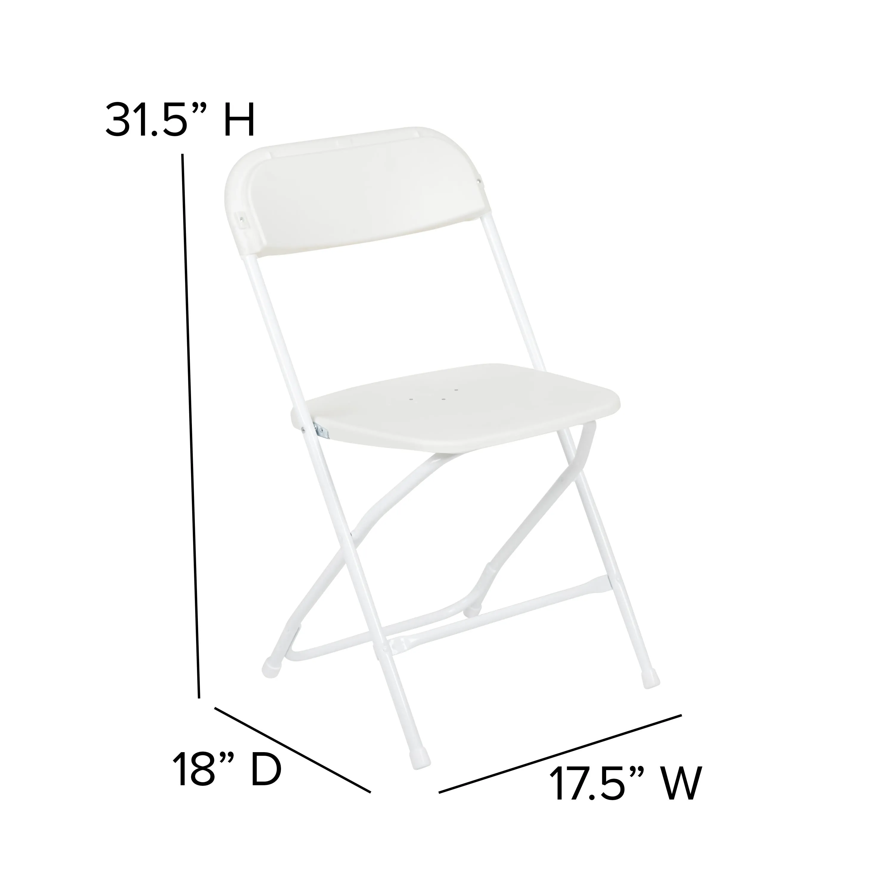 Hercules Series Plastic Folding Chair - 650LB Weight Capacity