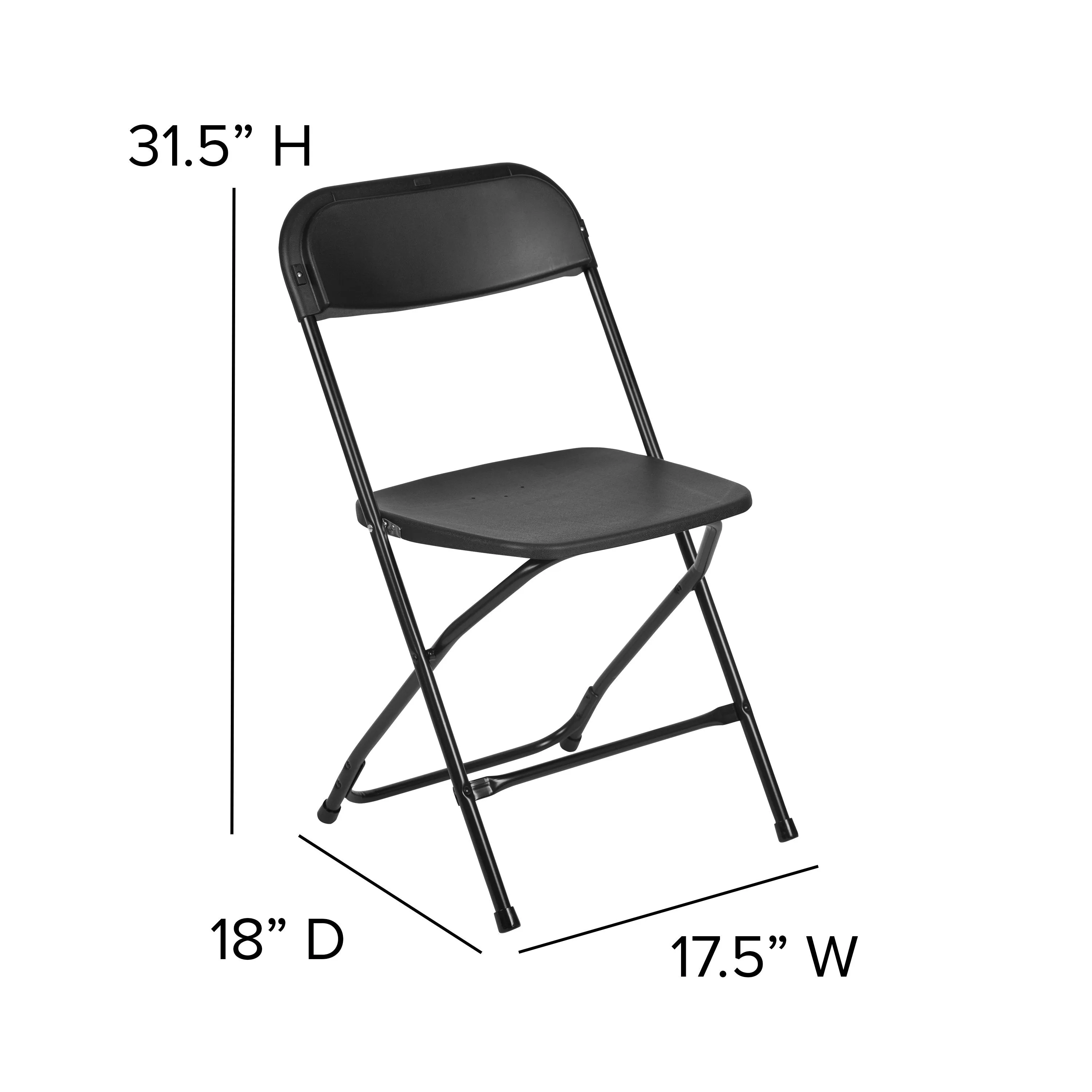 Hercules Series Plastic Folding Chair - 650LB Weight Capacity