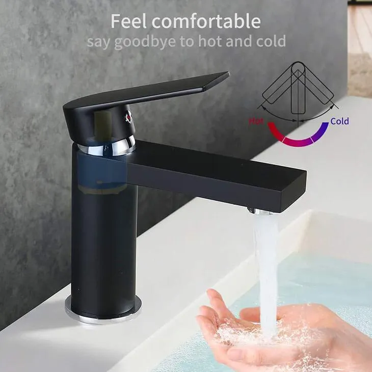 Homelody Black Bathroom Basin Mixer Faucet