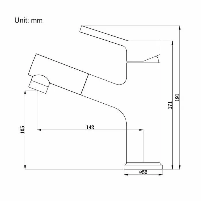 Homelody Black Bathroom Tap with 2 Jet Types with Pull-Out Shower Mixer Tap Wash Basin Mixer Tap