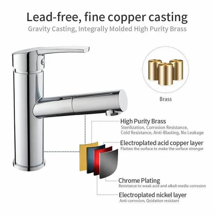 Homelody Brass Chrome-plated single handle Removable Lavatory Washbasin Faucet for Bathroom