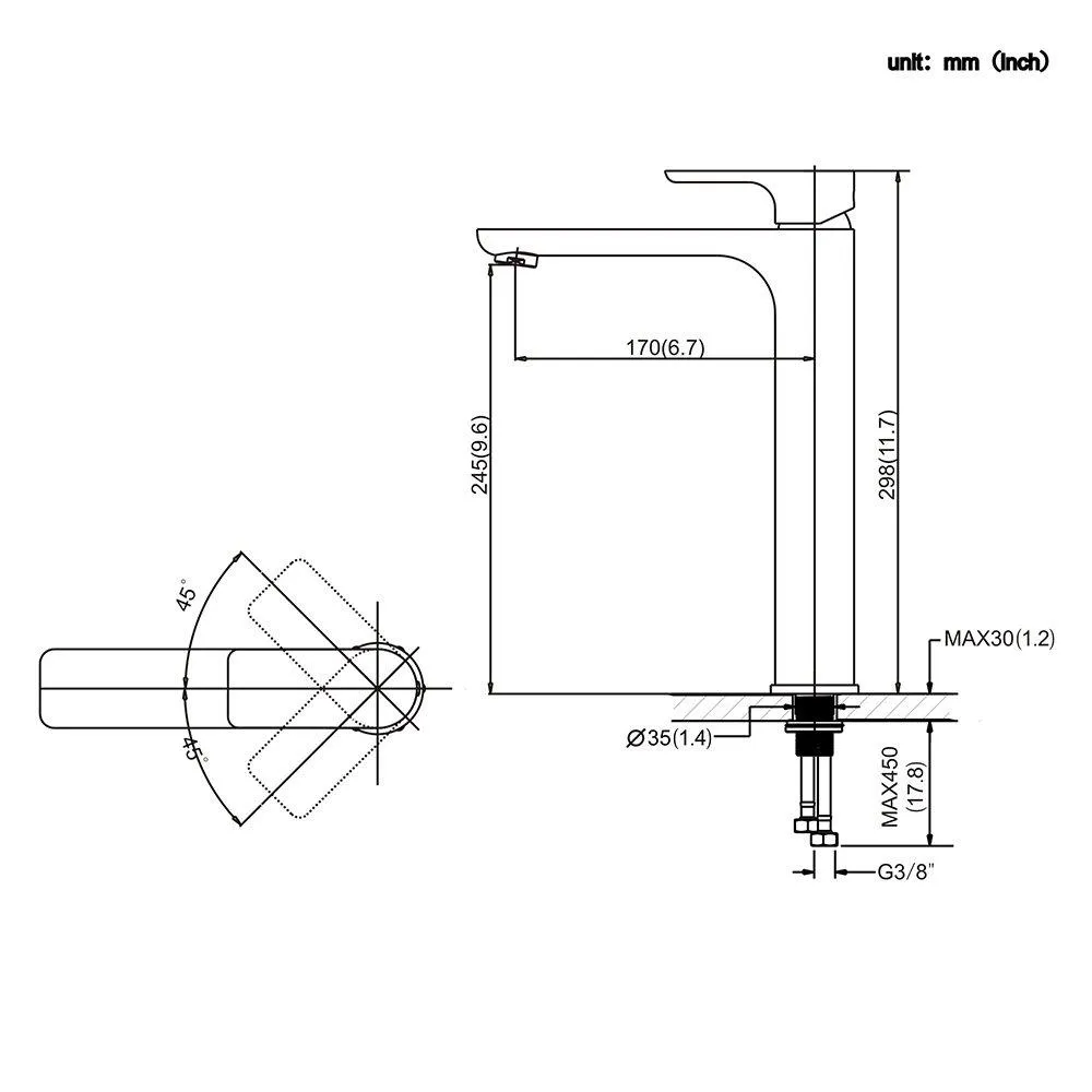 Homelody Chrome Plated high Basin Faucet Brass pull up mixer