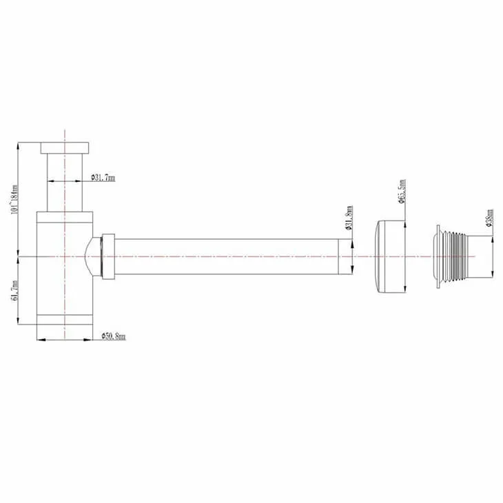 Homelody Stainless Steel Tube Siphon with Odor Trap