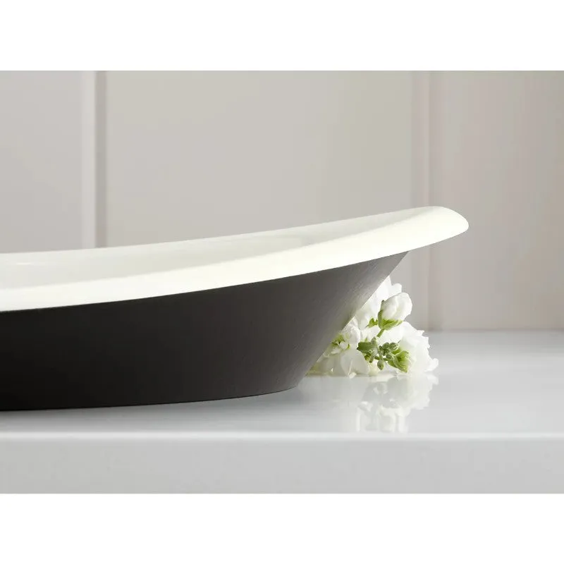 Iron Plains Oval Wading Pool 14.25" x 20.75" x 6.69" Enameled Cast Iron Vessel Bathroom Sink in White