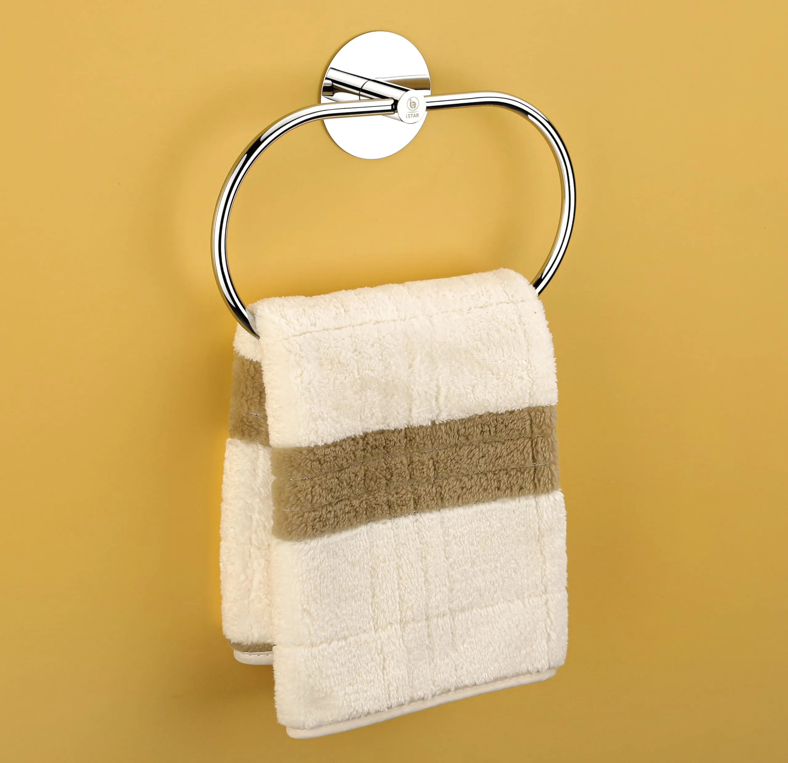 iSTAR Self Adhesive Ovel Towel Ring Stainless Steel Napkin Towel Hanger for Washbasin Anti Rust Strong Sticker Towel Holder for Bathroom Napkin Holder,Bathroom Accessories