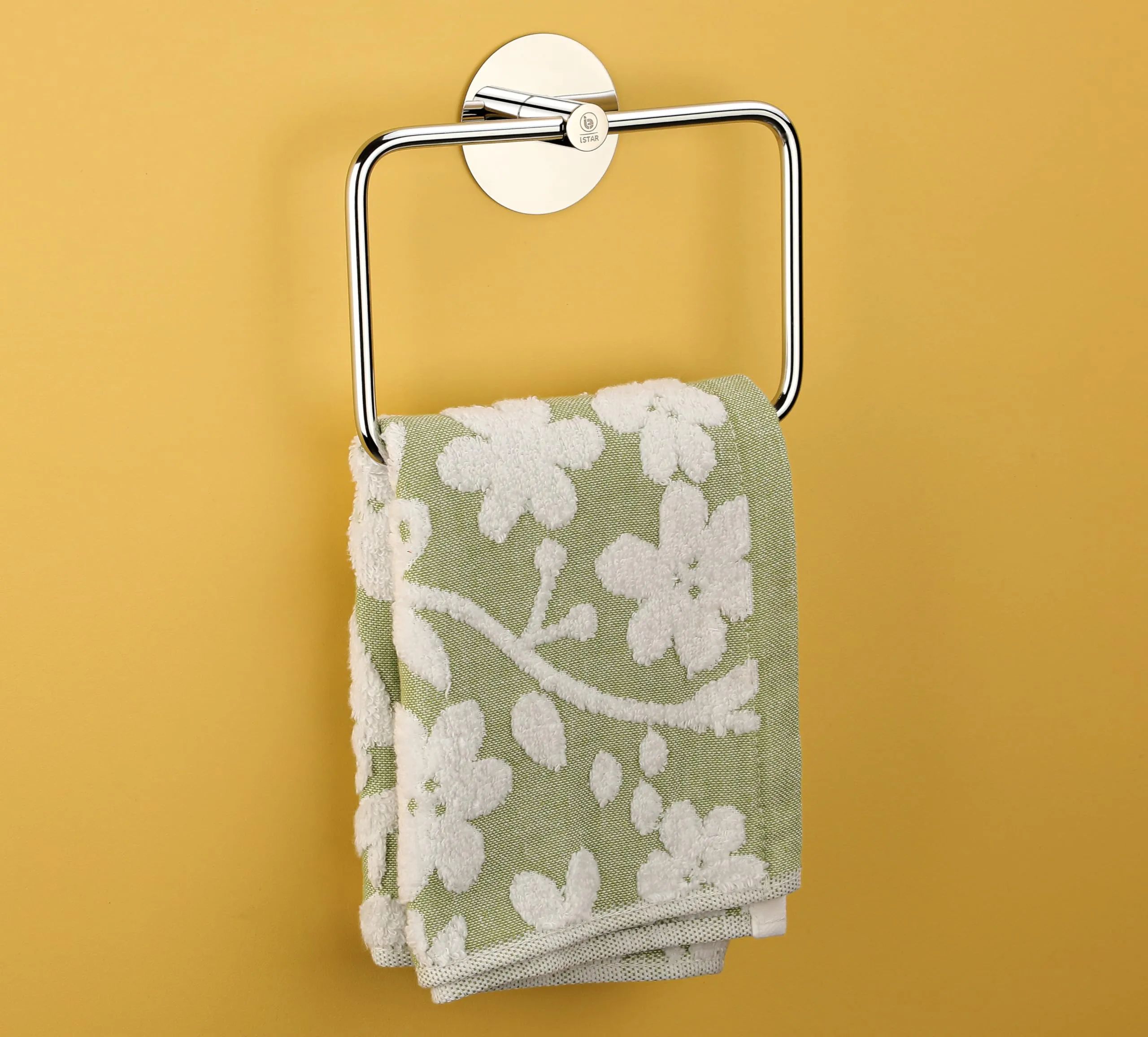 iSTAR Self Adhesive Square Towel Ring Stainless Steel Napkin Towel Hanger for Washbasin Anti Rust Strong Sticker Towel Holder for Bathroom Napkin Holder,Bathroom Accessories