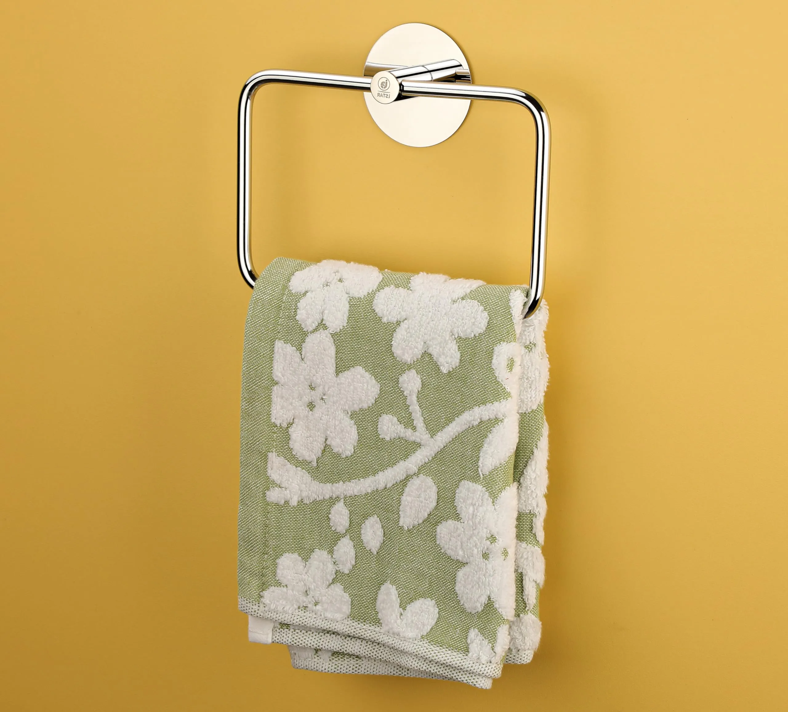 iSTAR Self Adhesive Square Towel Ring Stainless Steel Napkin Towel Hanger for Washbasin Anti Rust Strong Sticker Towel Holder for Bathroom Napkin Holder,Bathroom Accessories