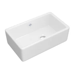 Lancaster 18" x 30" x 10" Fireclay Single-Basin Farmhouse Kitchen Sink in White