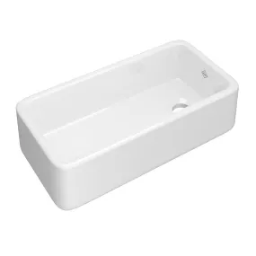 Lancaster 18" x 36" x 10" Fireclay Single-Basin Farmhouse Kitchen Sink in White