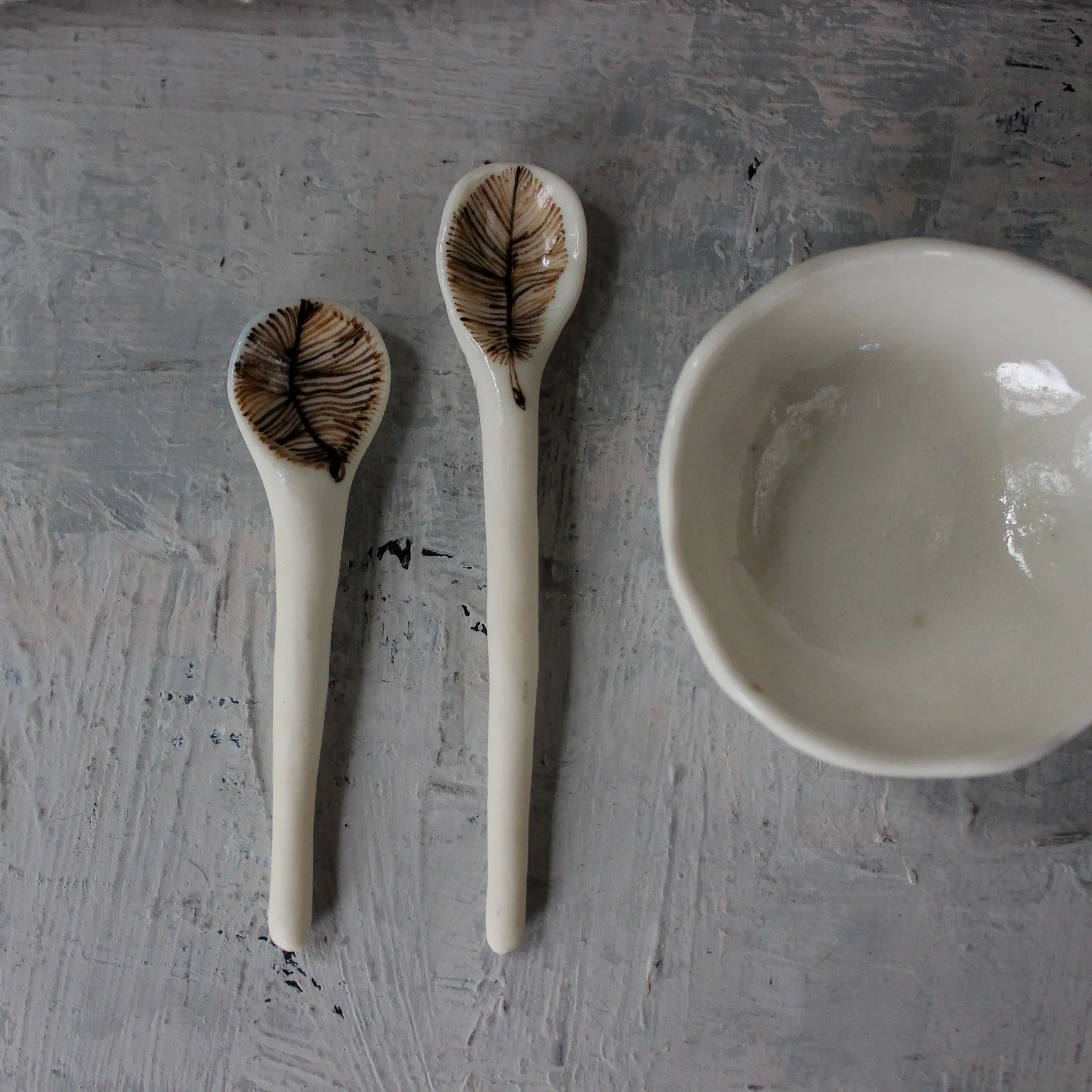 Little Porcelain Spoons Painted Detail