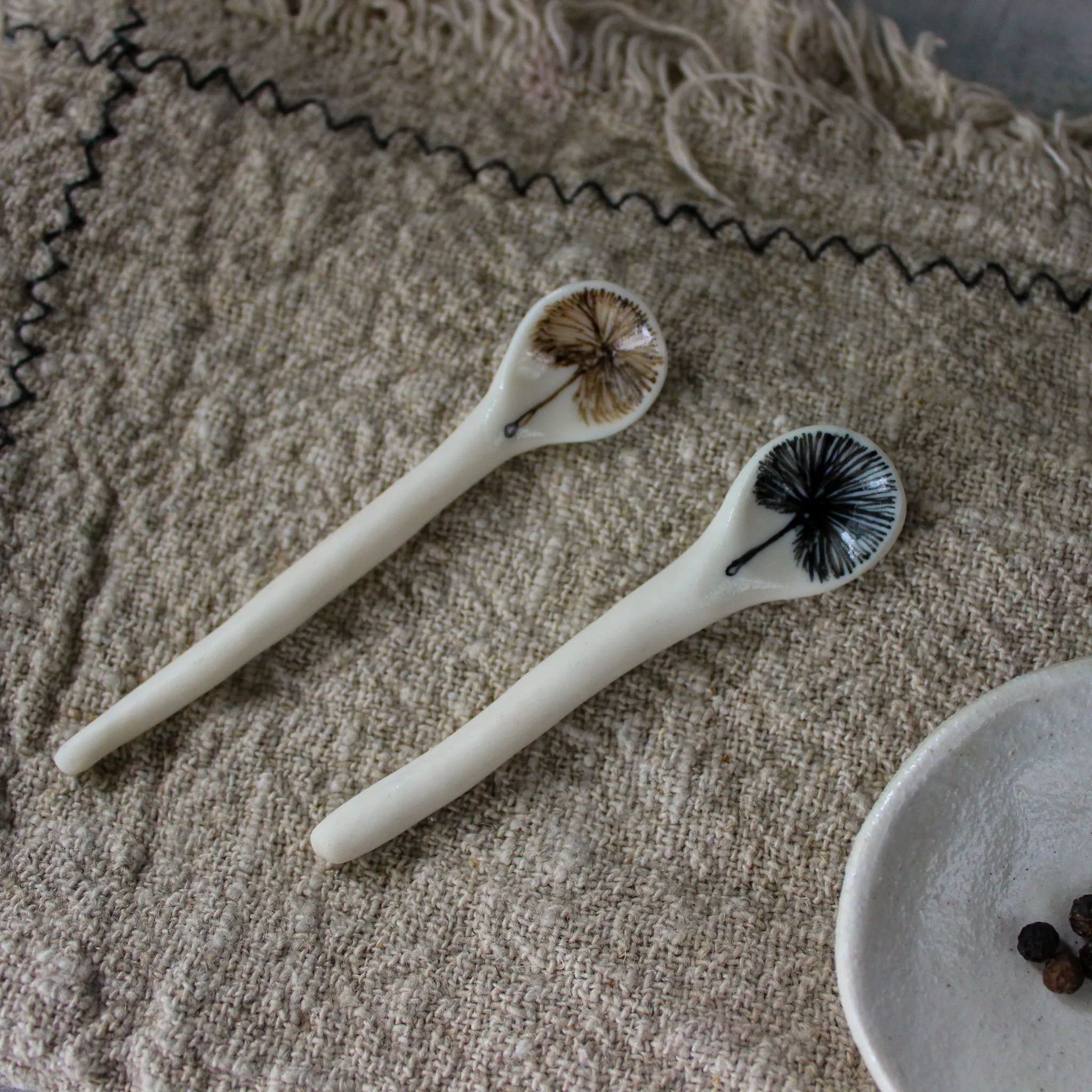 Little Porcelain Spoons Painted Detail