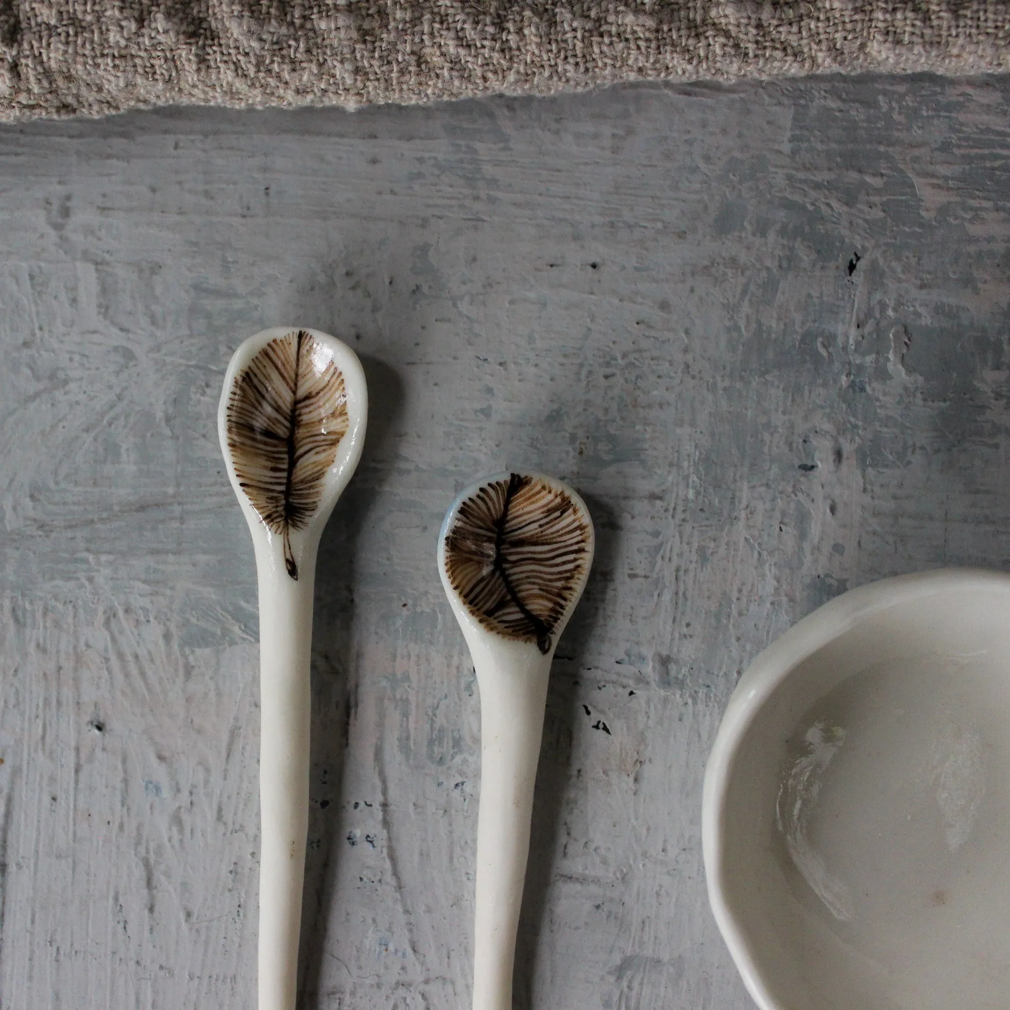 Little Porcelain Spoons Painted Detail