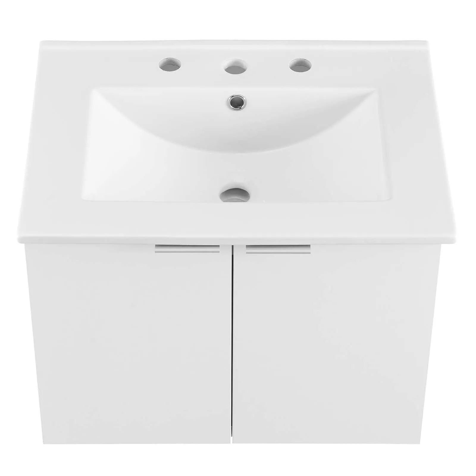 Maybelle 24" Wall-Mount Bathroom Vanity White White EEI-5379-WHI-WHI