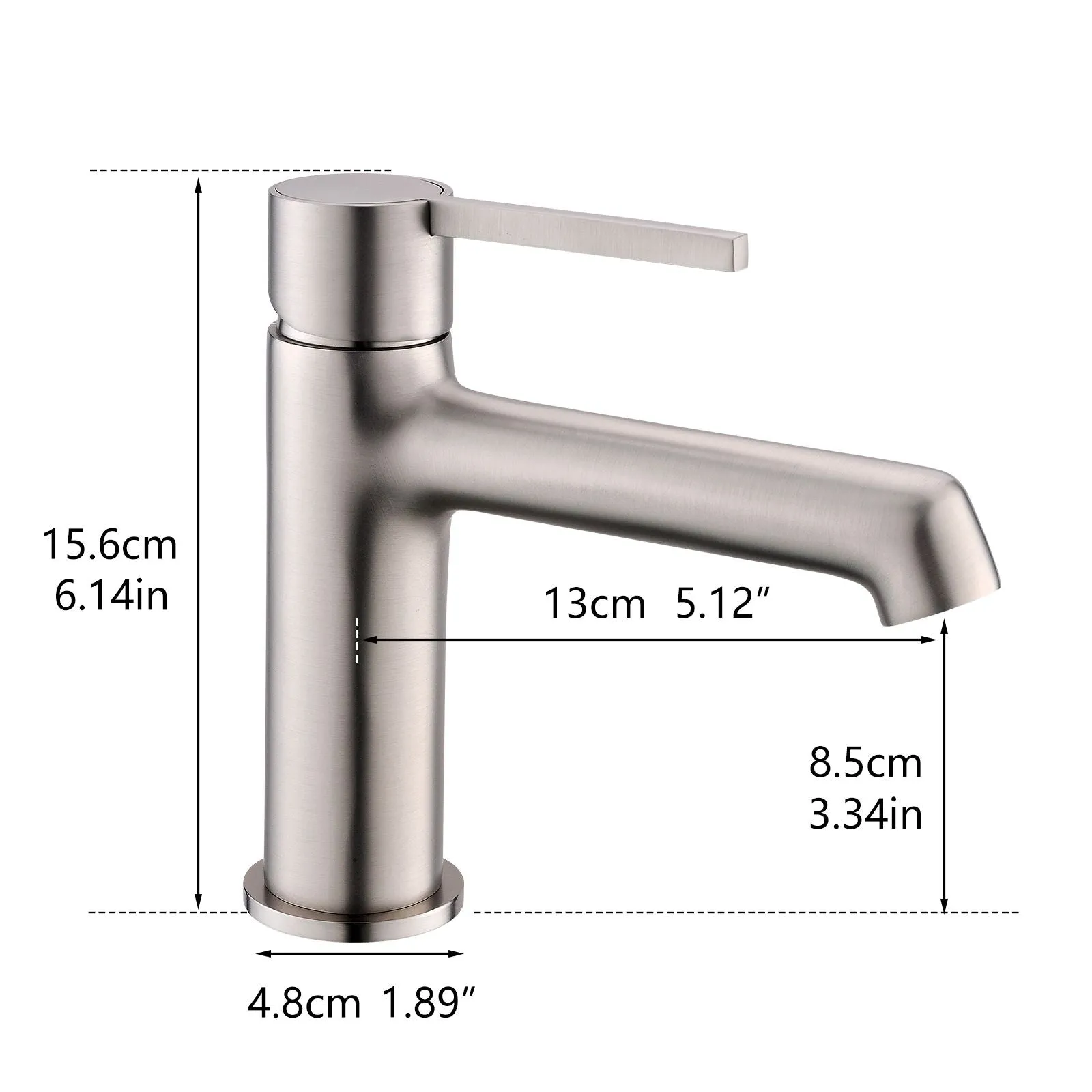 Modern Geometric Sink Faucet with Slim Handle & Extended Spout