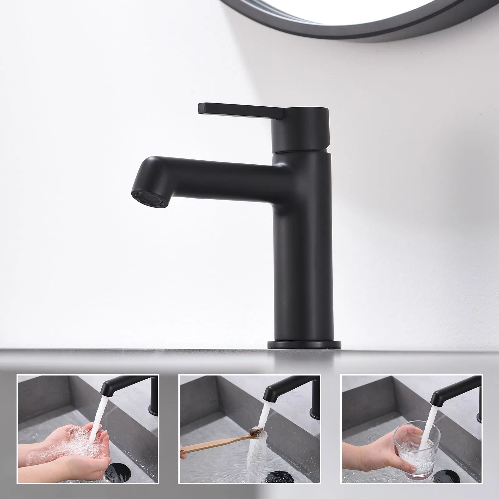 Modern Geometric Sink Faucet with Slim Handle & Extended Spout