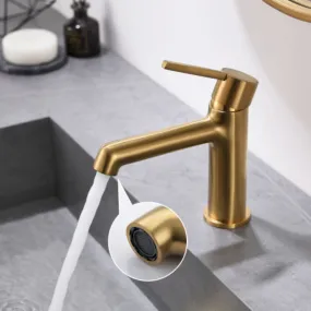 Modern Geometric Sink Faucet with Slim Handle & Extended Spout