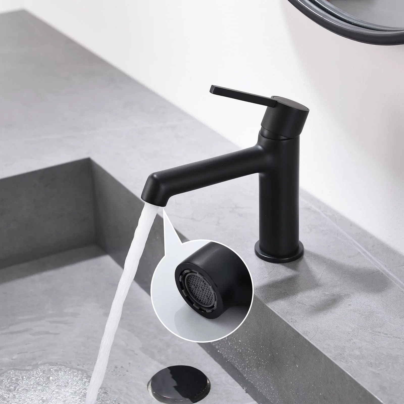 Modern Geometric Sink Faucet with Slim Handle & Extended Spout