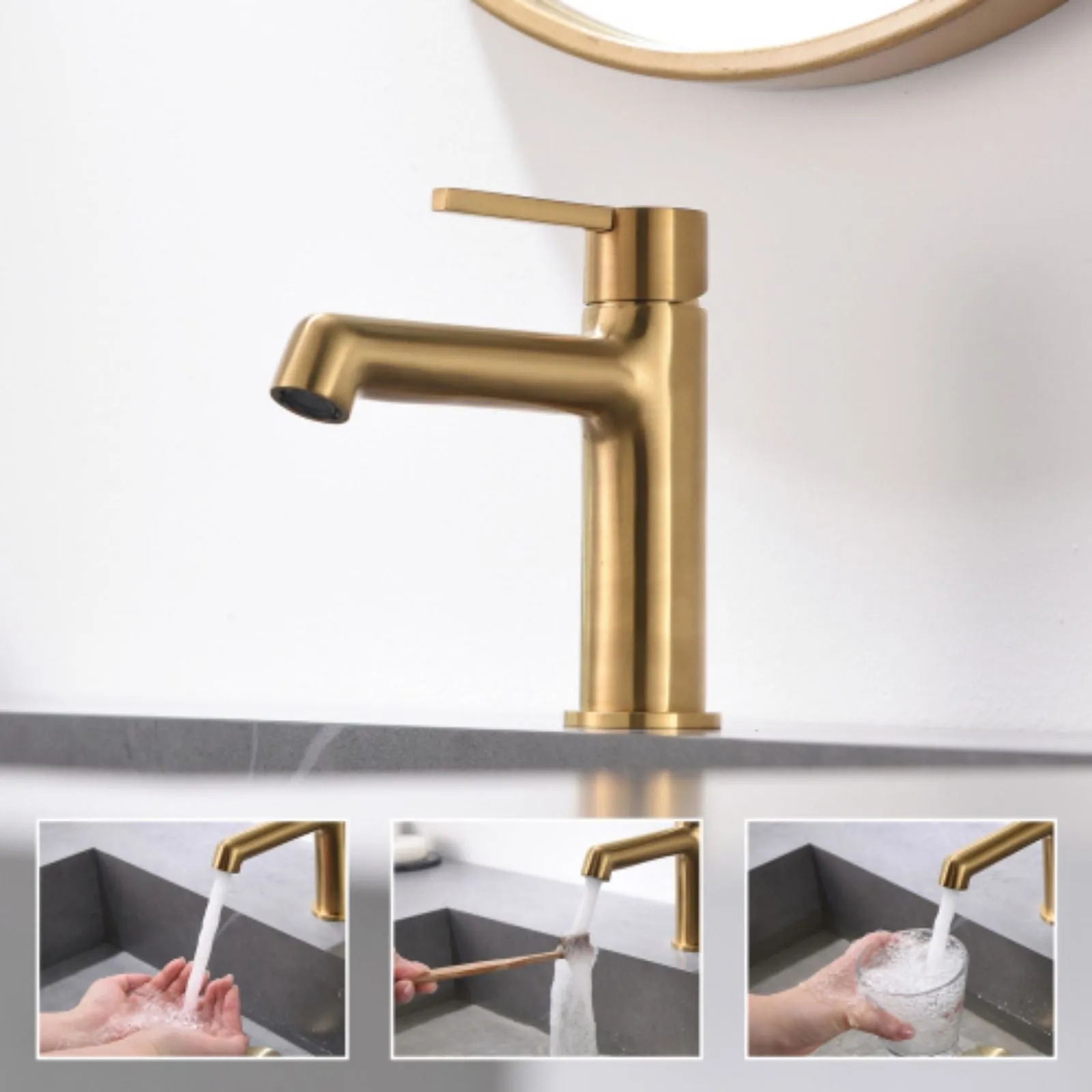 Modern Geometric Sink Faucet with Slim Handle & Extended Spout