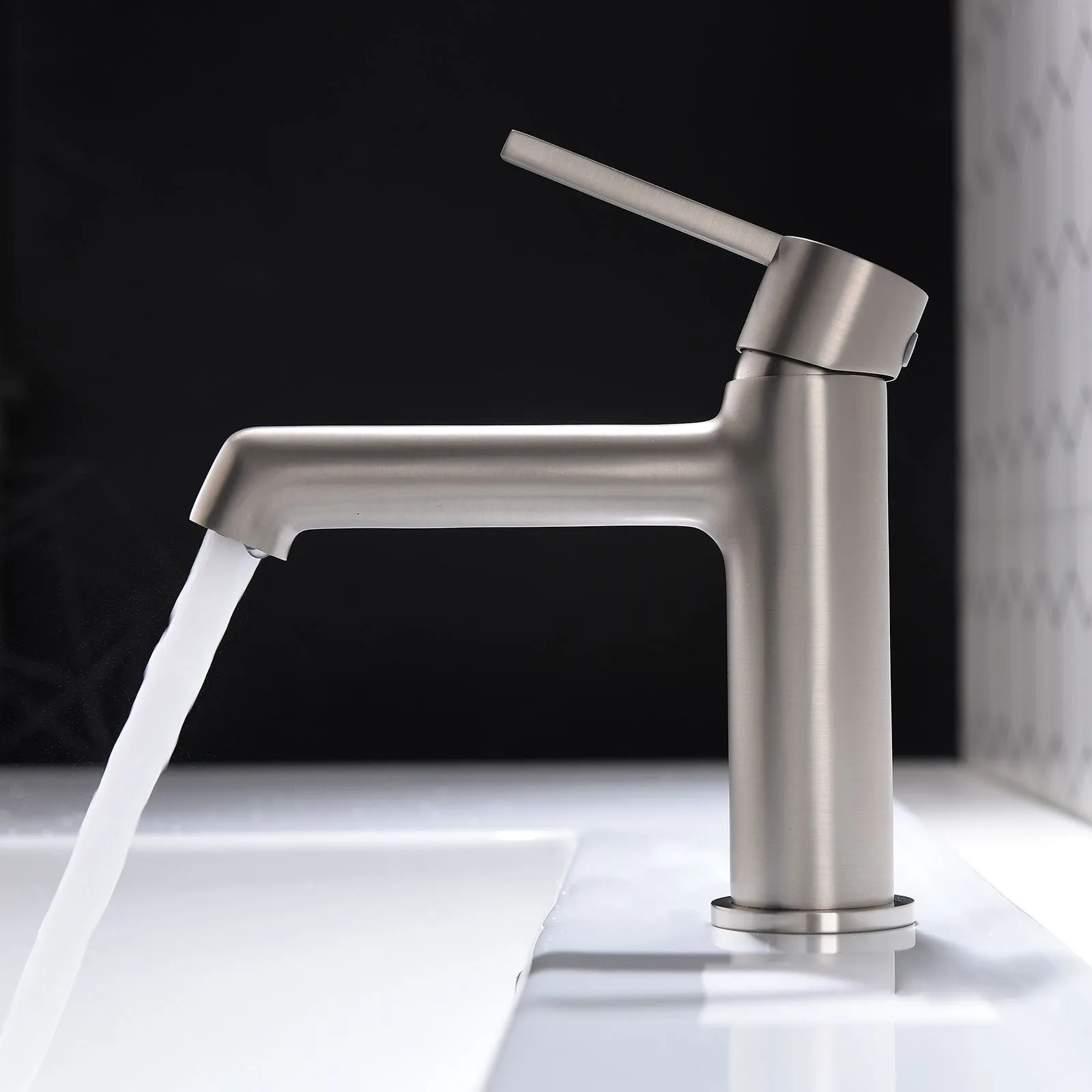 Modern Geometric Sink Faucet with Slim Handle & Extended Spout