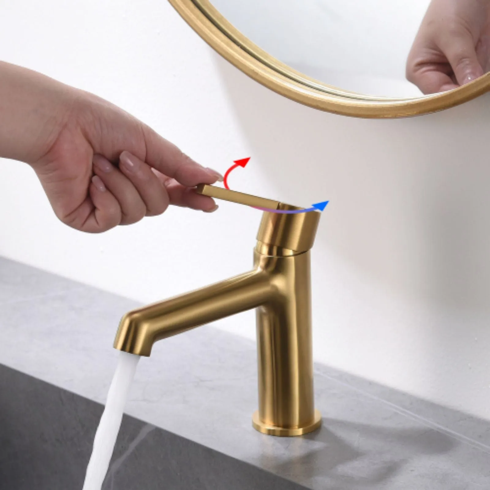 Modern Geometric Sink Faucet with Slim Handle & Extended Spout