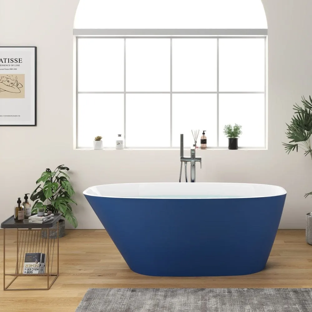 Mokleba 63" Acrylic End Drain Freestanding Tub with Pop-up Drain