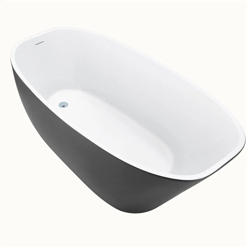 Mokleba 63" Acrylic End Drain Freestanding Tub with Pop-up Drain