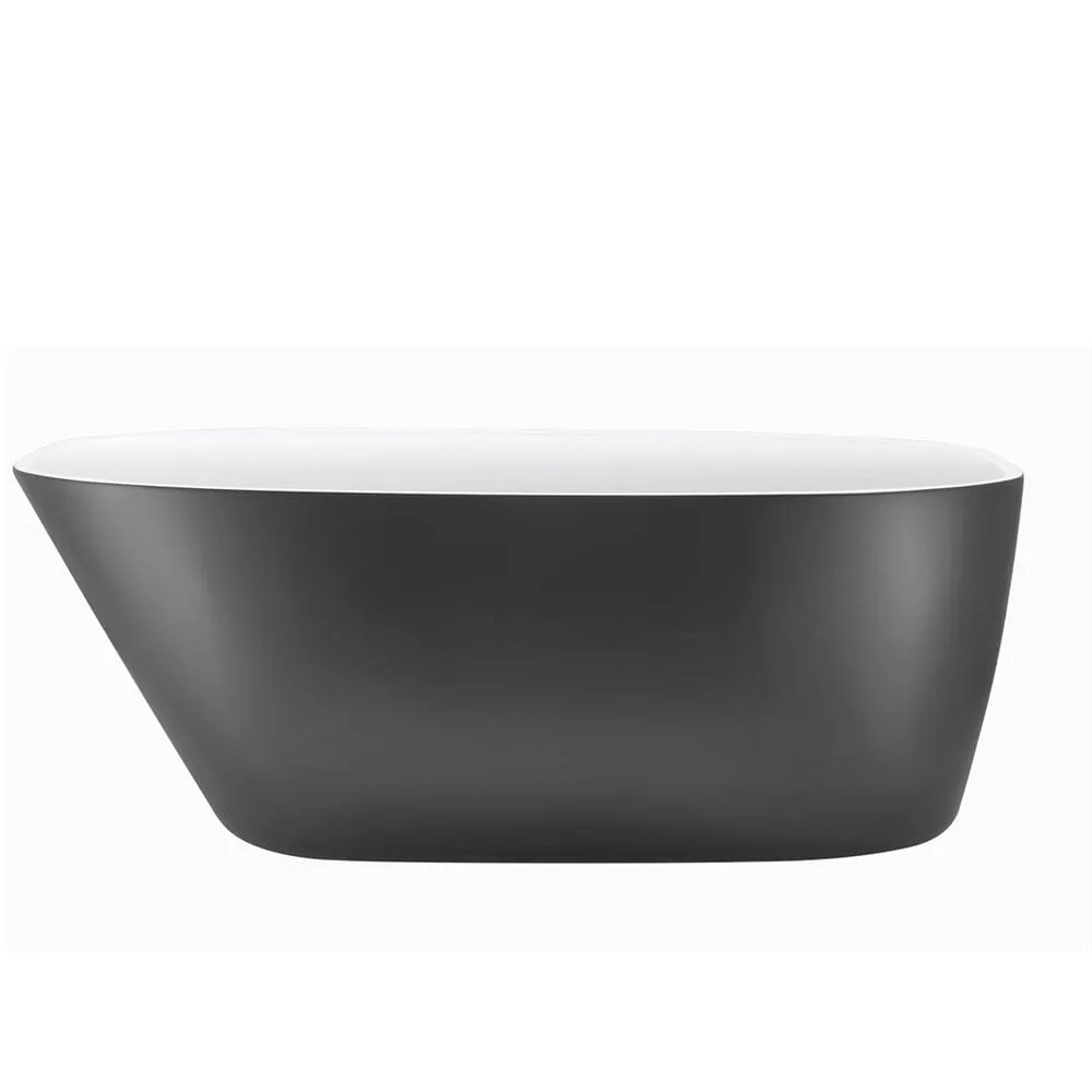 Mokleba 63" Acrylic End Drain Freestanding Tub with Pop-up Drain