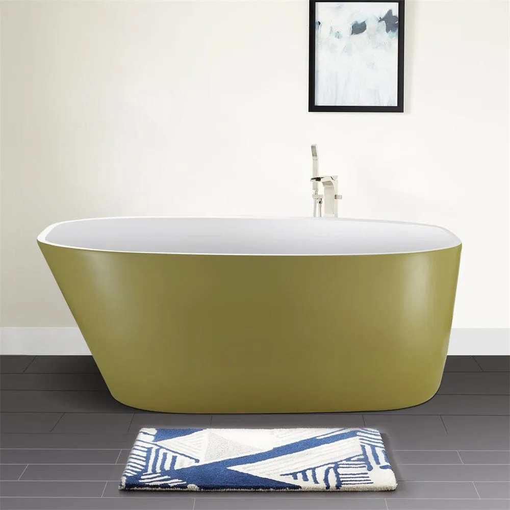 Mokleba 63" Acrylic End Drain Freestanding Tub with Pop-up Drain