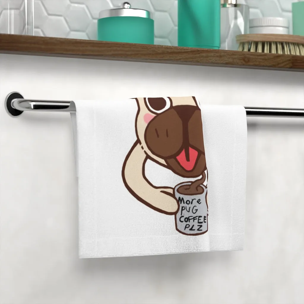 More Pug Coffee Please Face Towel