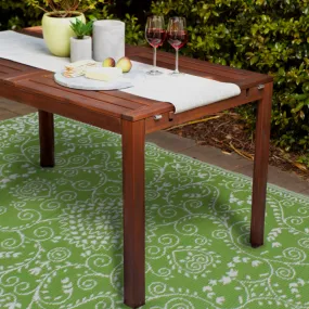 Murano Lime and Cream Traditional Recycled Plastic Reversible Outdoor Rug