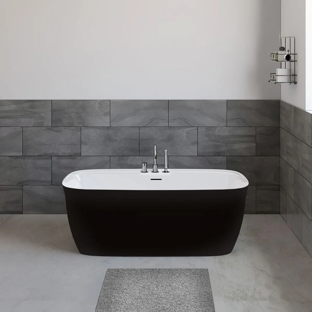 Panya-63-BLK Freestanding Bathtub