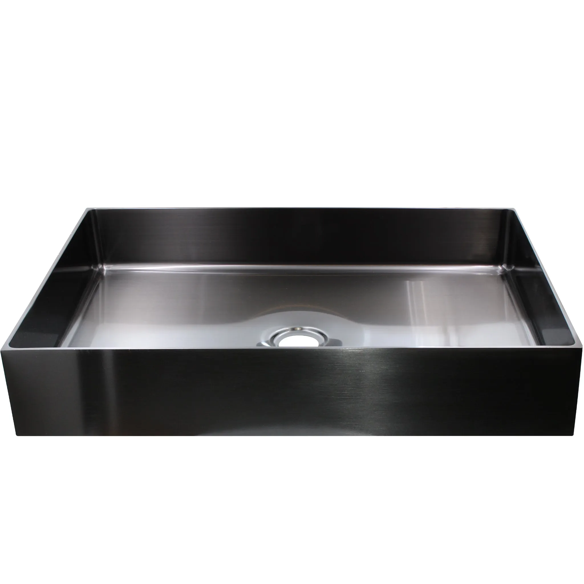 Rectangular Stainless Steel Vessel Bathroom Sink in Gunmetal Black NSRV-023GM