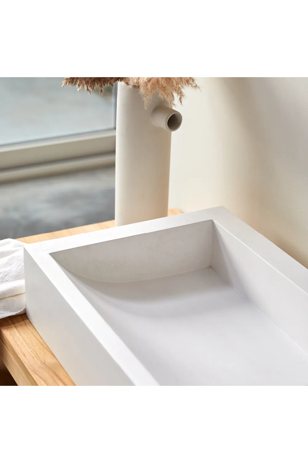 Rectangular White Terrazzo Sink | Tikamoon Pegase