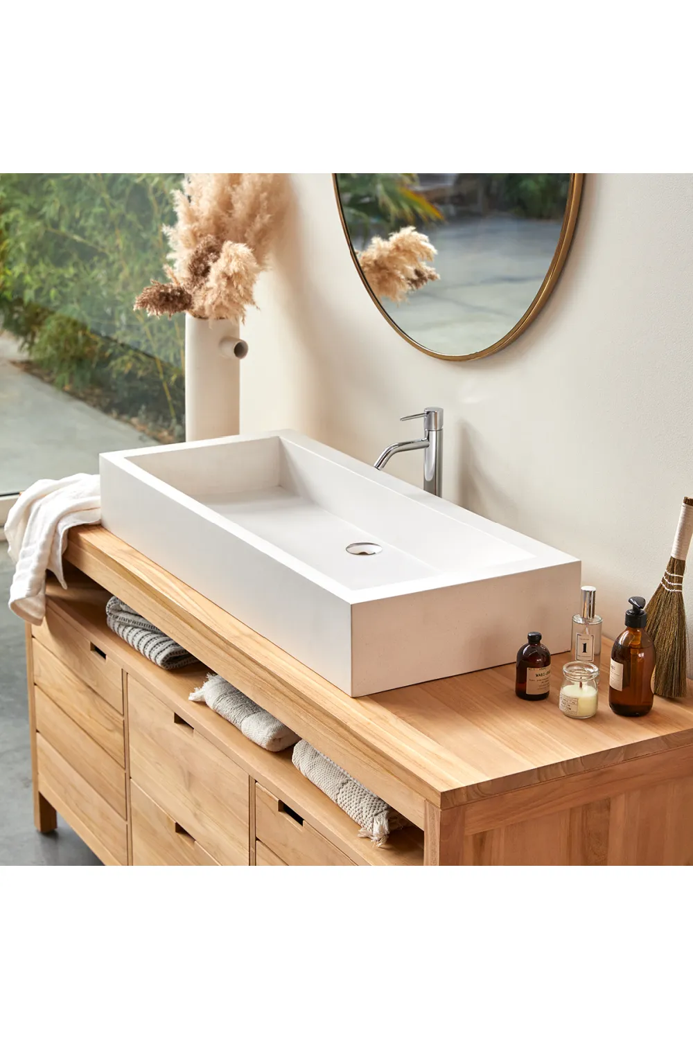 Rectangular White Terrazzo Sink | Tikamoon Pegase