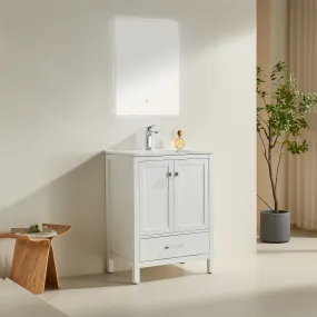 Rose- 24" x 18" White , Floor Standing Modern Bathroom Vanity