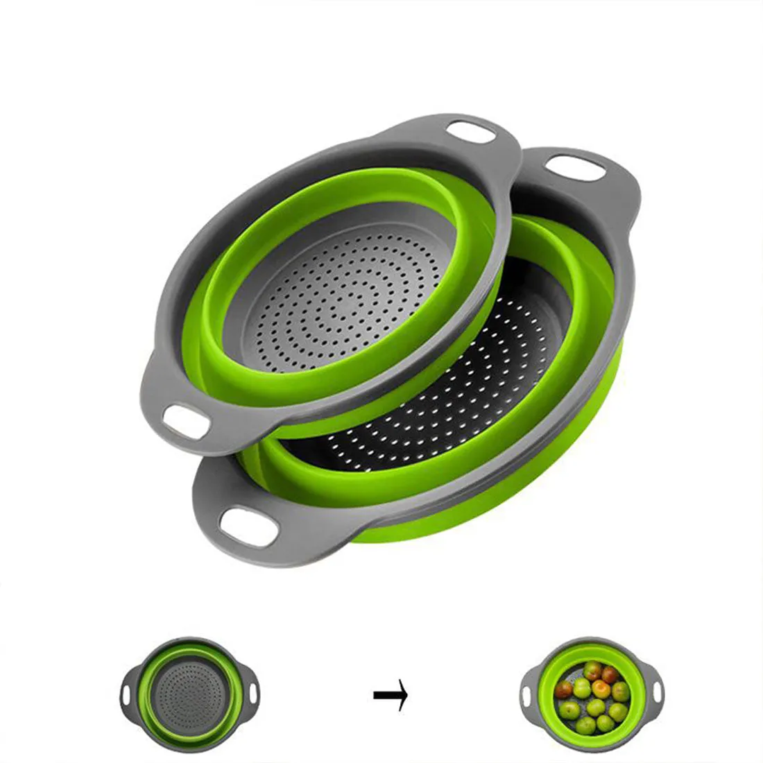 Round Silicone Folding Colander