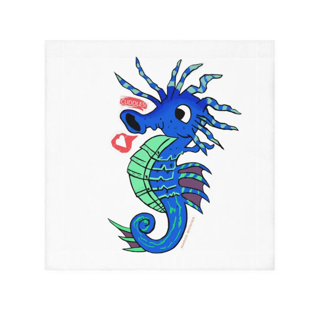 Scribblers the Seahorse Face Towel