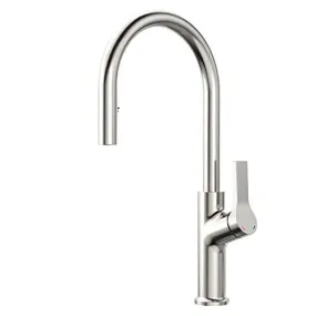 Single Handle Pull Down Sprayer Kitchen Faucet in Modern Brushed Nickel