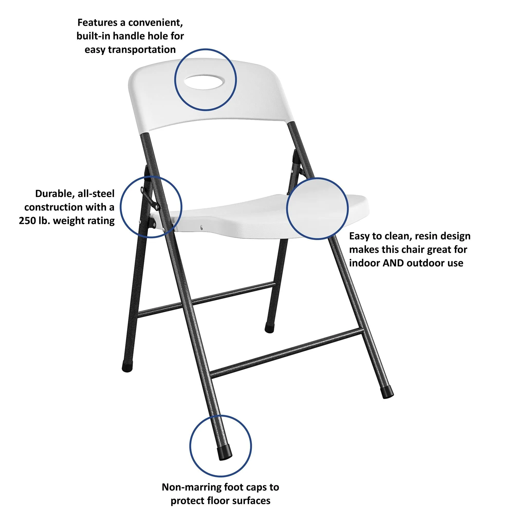 Solid Resin Plastic Folding Chair