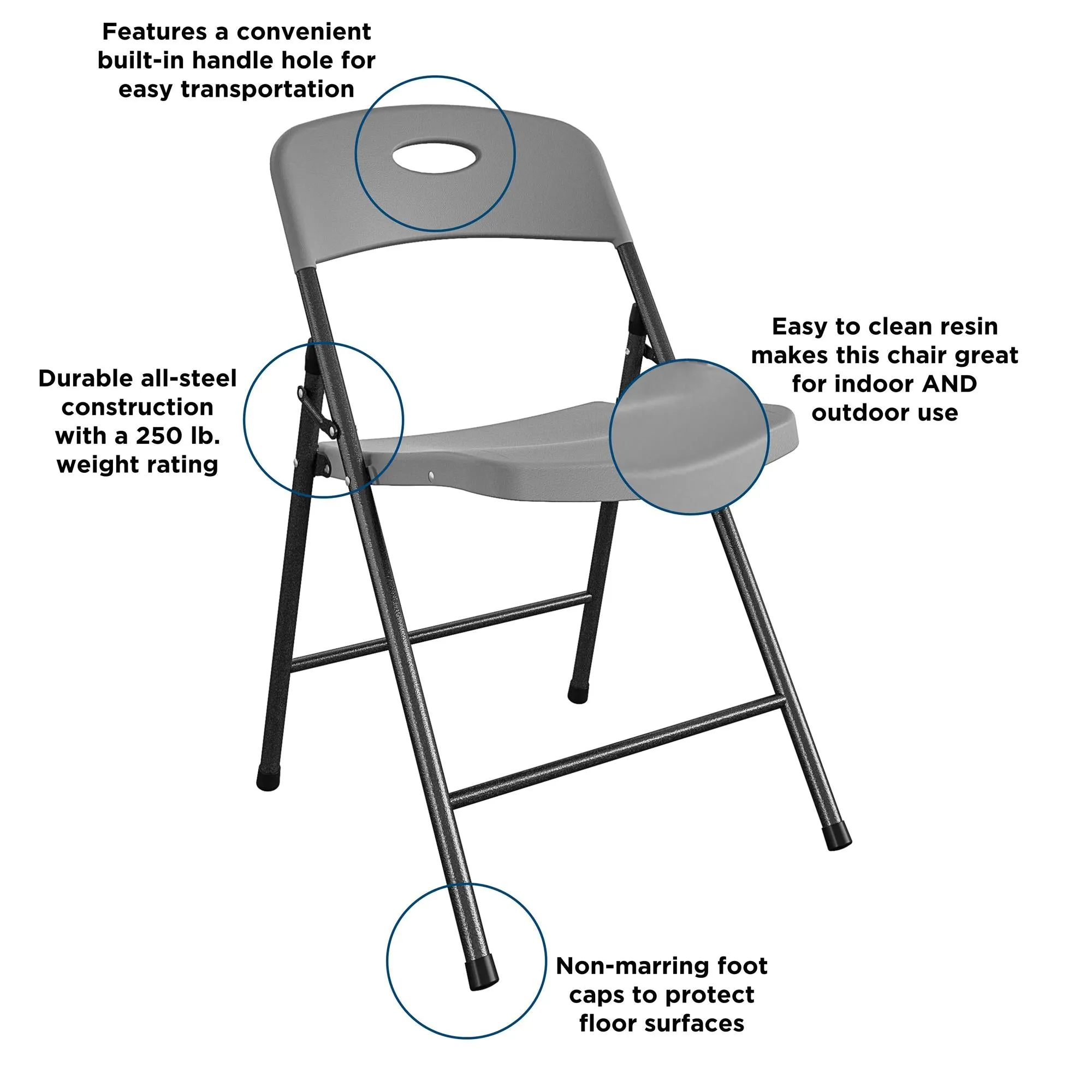 Solid Resin Plastic Folding Chair