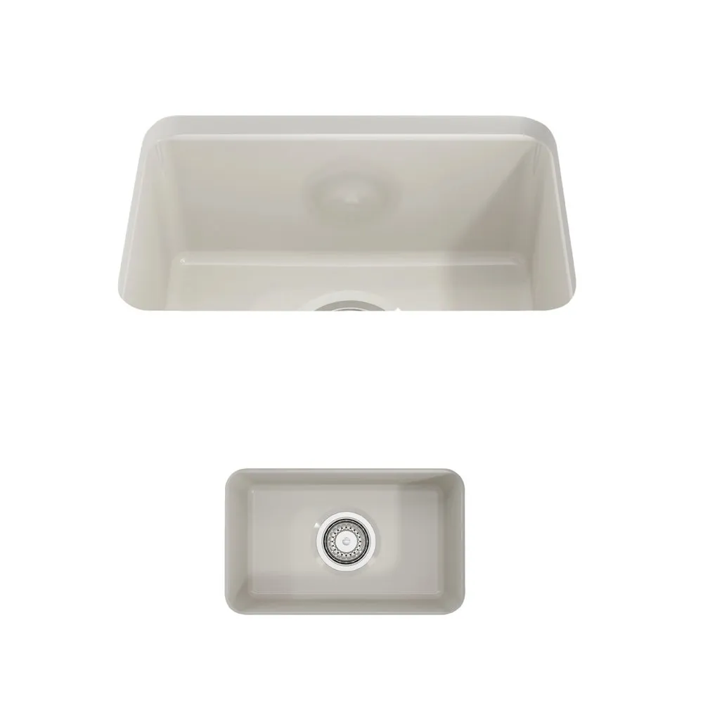 Sotto 12" x 18" x 8" Single-Basin Undermount Kitchen Sink in Biscuit