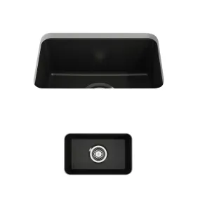 Sotto 12" x 18" x 8" Single-Basin Undermount Kitchen Sink in Matte Black